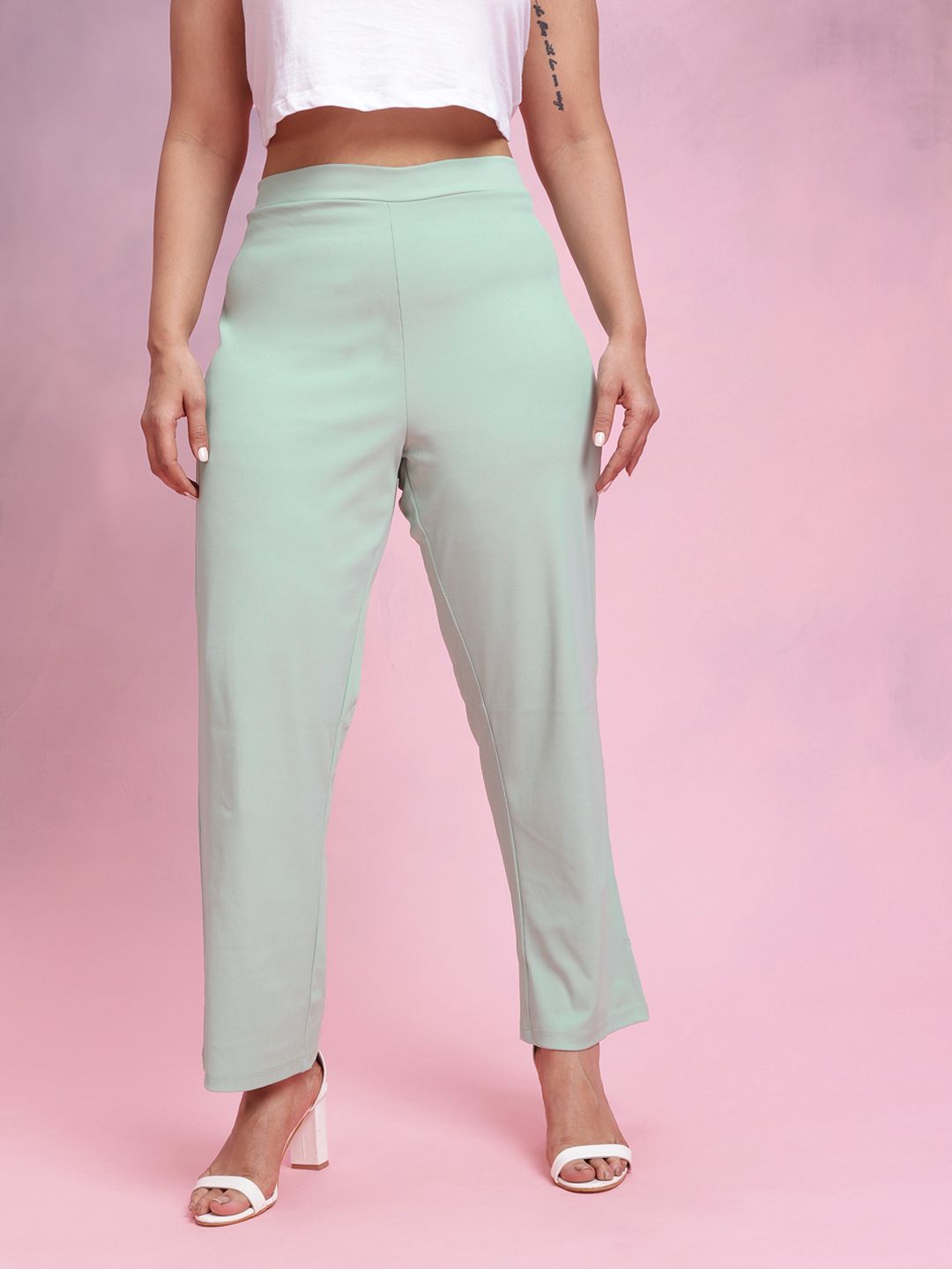 DressBerry Women Plus Size Rib Knit Trousers