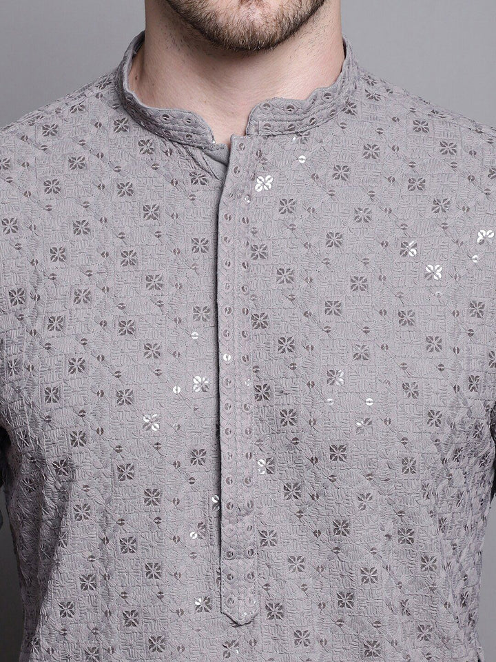 Jompers Ethnic Motifs Embroidered Sequinned Straight Kurta