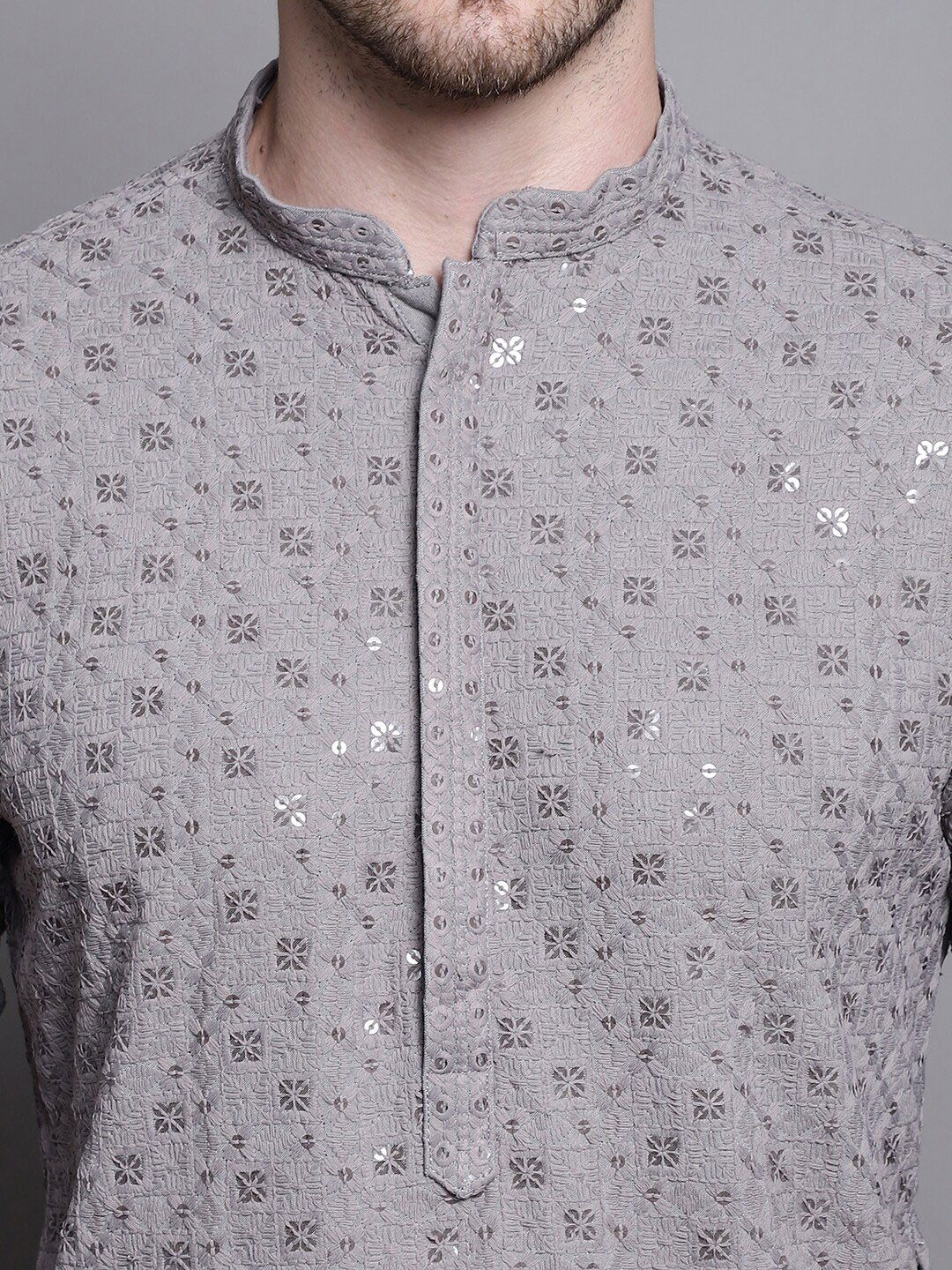 Jompers Ethnic Motifs Embroidered Sequinned Straight Kurta