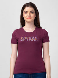 SPYKAR Women Cotton Slim Fit T-shirt