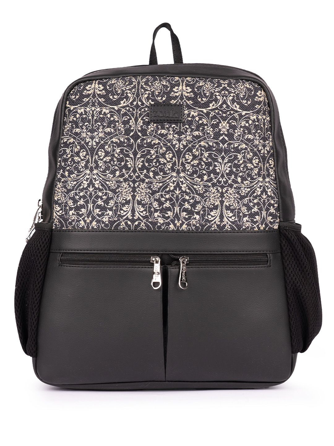 ZOUK Women Floral Printed Vegan Leather Backpack With Compression Straps-Up to 16 inch
