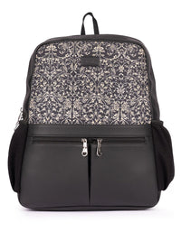 ZOUK Women Floral Printed Vegan Leather Backpack With Compression Straps-Up to 16 inch