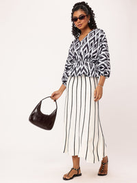 DressBerry Digital Dyes Ikat Style Cinched Waist Top