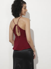 DressBerry Holiday Essentials Halter High-Tie A-Line Top