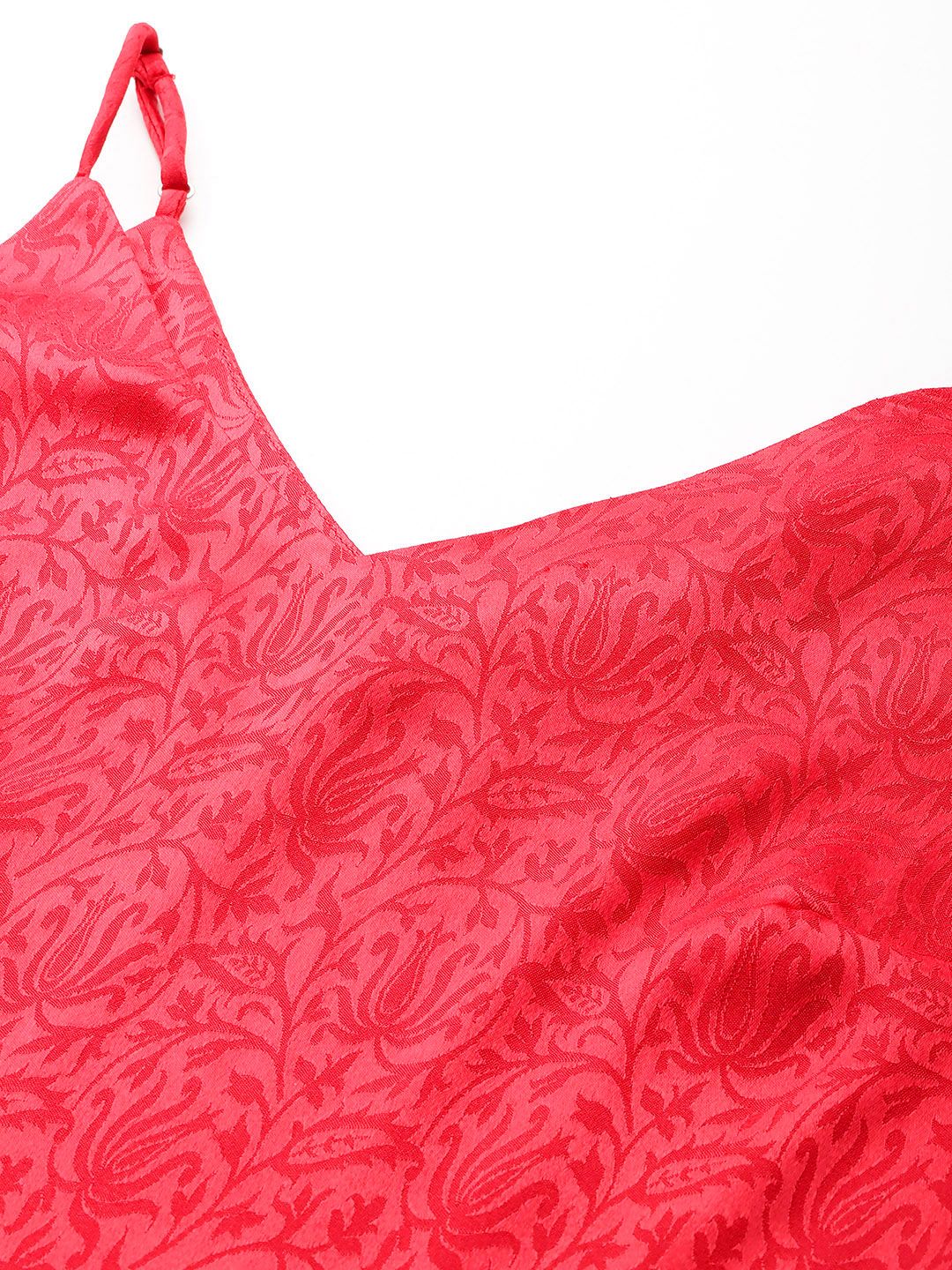 all about you Floral Satin Jacquard Drop waist Midi Dress