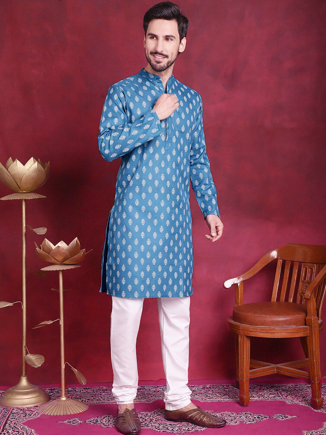 Jompers Ethnic Motif Printed Straight Kurta