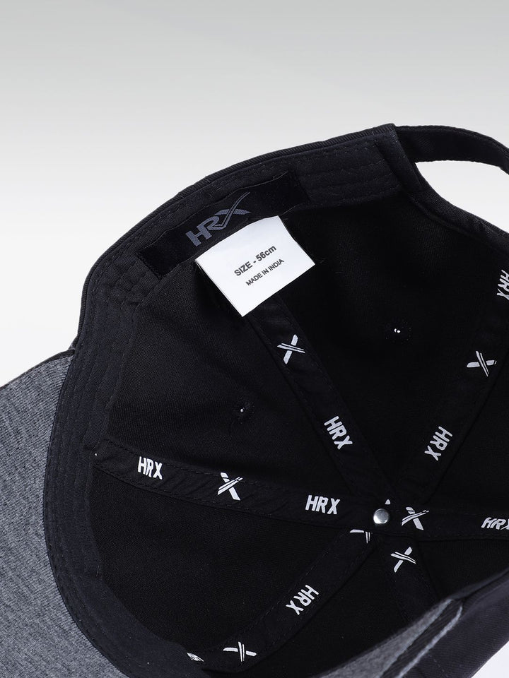 HRX by Hrithik Roshan Unisex Black & Grey Brand Logo Embroidered Cotton Baseball Cap