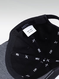 HRX by Hrithik Roshan Unisex Black & Grey Brand Logo Embroidered Cotton Baseball Cap