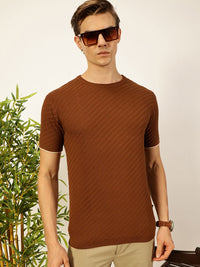 Thomas Scott Men Knit Textured Round Neck T-shirt