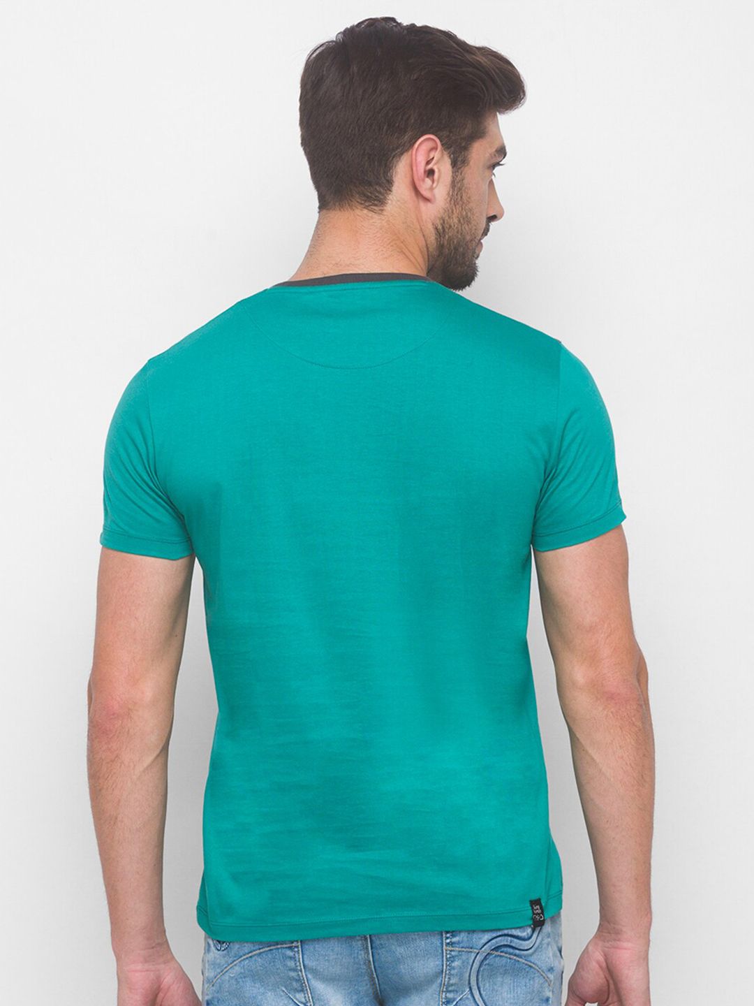 Being Human Men Green & Grey Typography Printed T-shirt