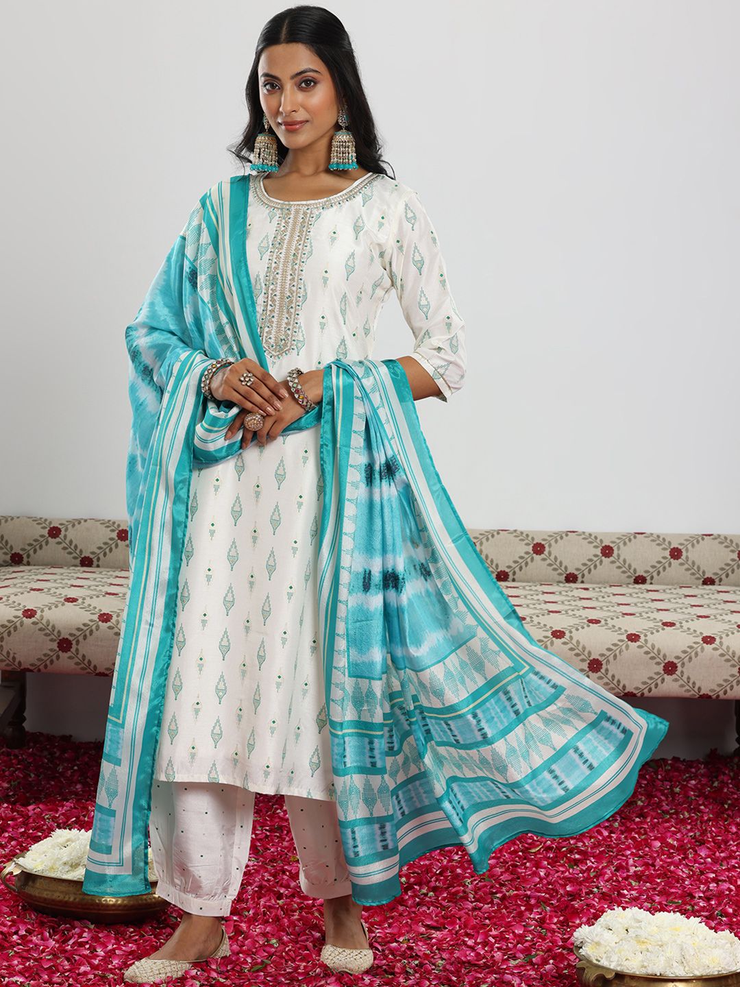 Libas Ethnic Motifs Printed Regular Kurta with Salwar & With Dupatta