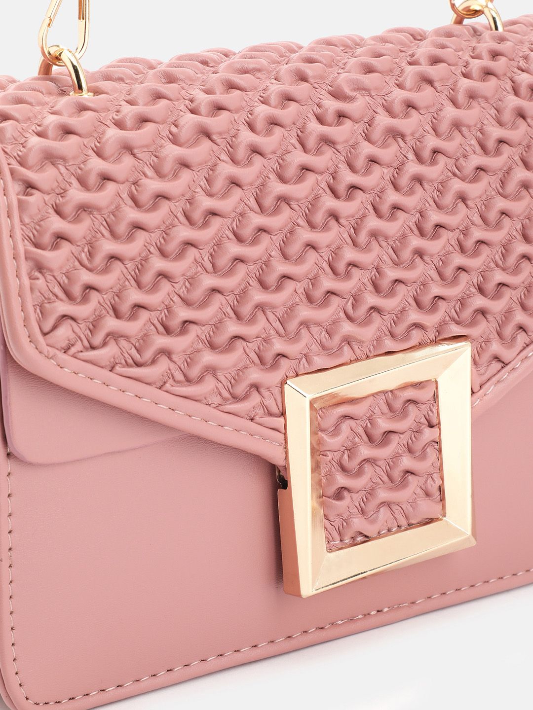 DressBerry Bubble Textured Structured Satchel