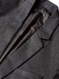 MANQ Men Charcoal Grey Slim Fit Solid Single Breasted Formal Blazer