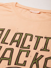 DressBerry Printed Drop-Shoulder Sleeves Pure Cotton Relaxed T-shirt