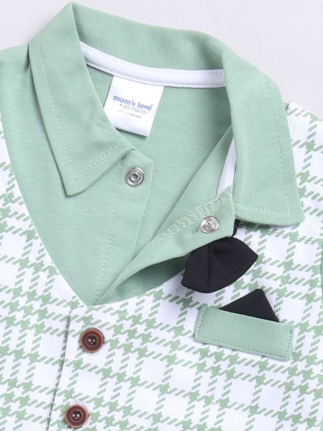 Moms Love Infant Boys Checked Pure Cotton Shirt with Joggers