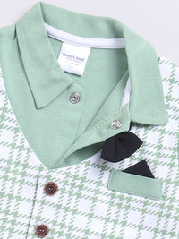 Moms Love Infant Boys Checked Pure Cotton Shirt with Joggers