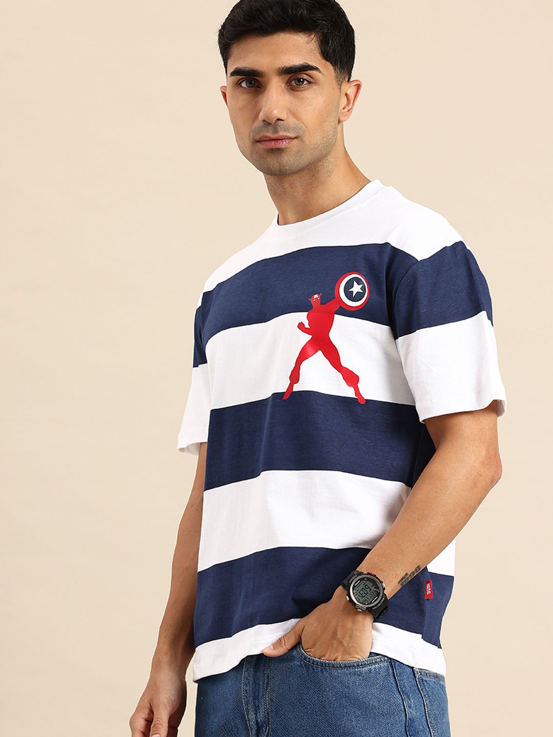 Being Human Striped Pure Cotton T-shirt