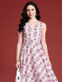 Anouk Floral Printed A-Line Ethnic Dress