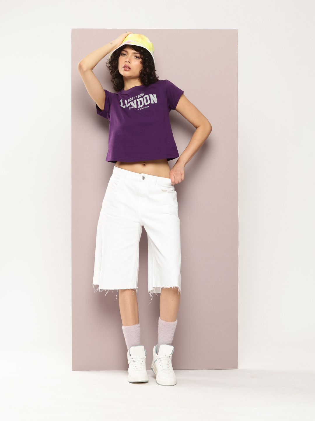 DILLINGER Women Regular Cropped Varsity Printed Tshirt