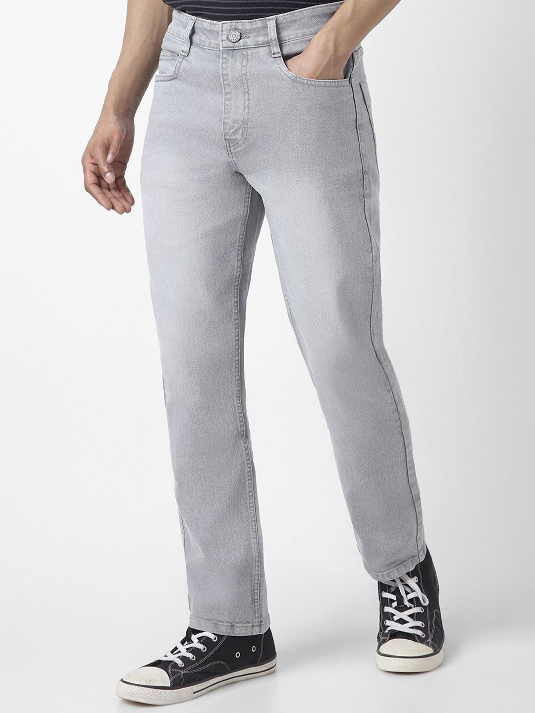 Urbano Fashion Men Straight Fit Heavy Washed Jeans Stretchable