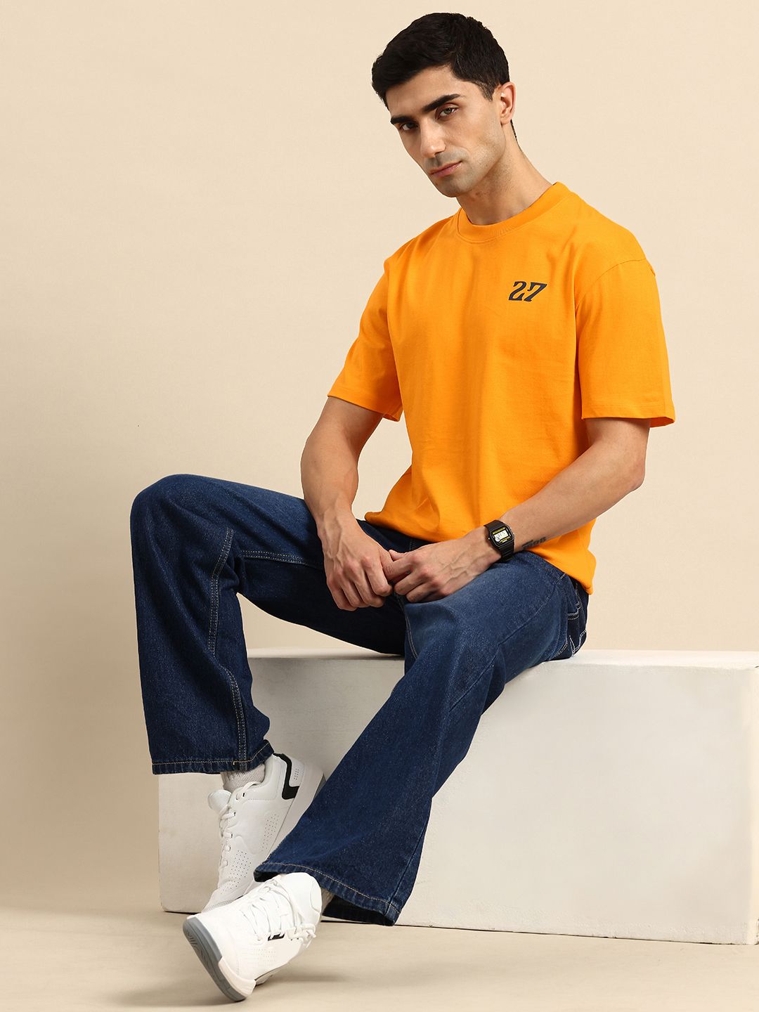 Being Human Pure Cotton Graphic Printed Relaxed Fit T-shirt