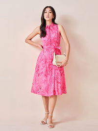 AND Printed Cotton Shirt Midi Dress