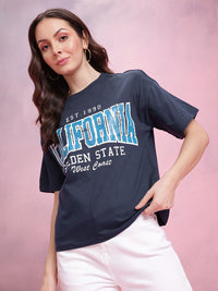 DressBerry Typography Print Relaxed Pure Cotton T-shirt