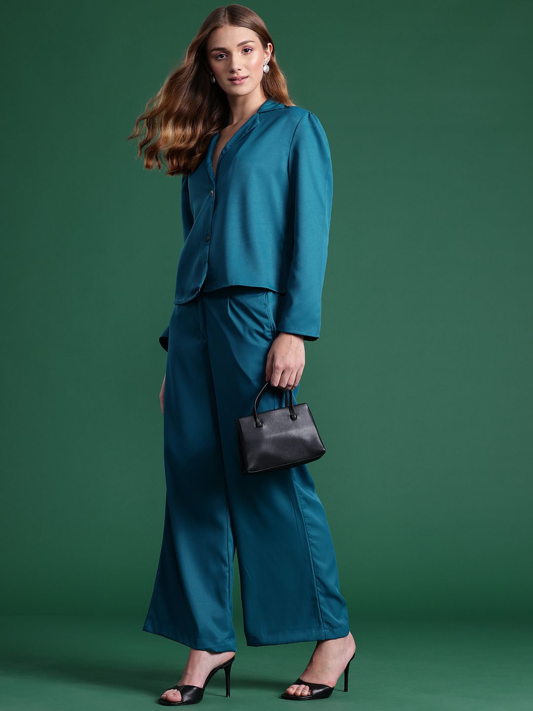 DressBerry Lapel Collar Blazer-Style Co-ords