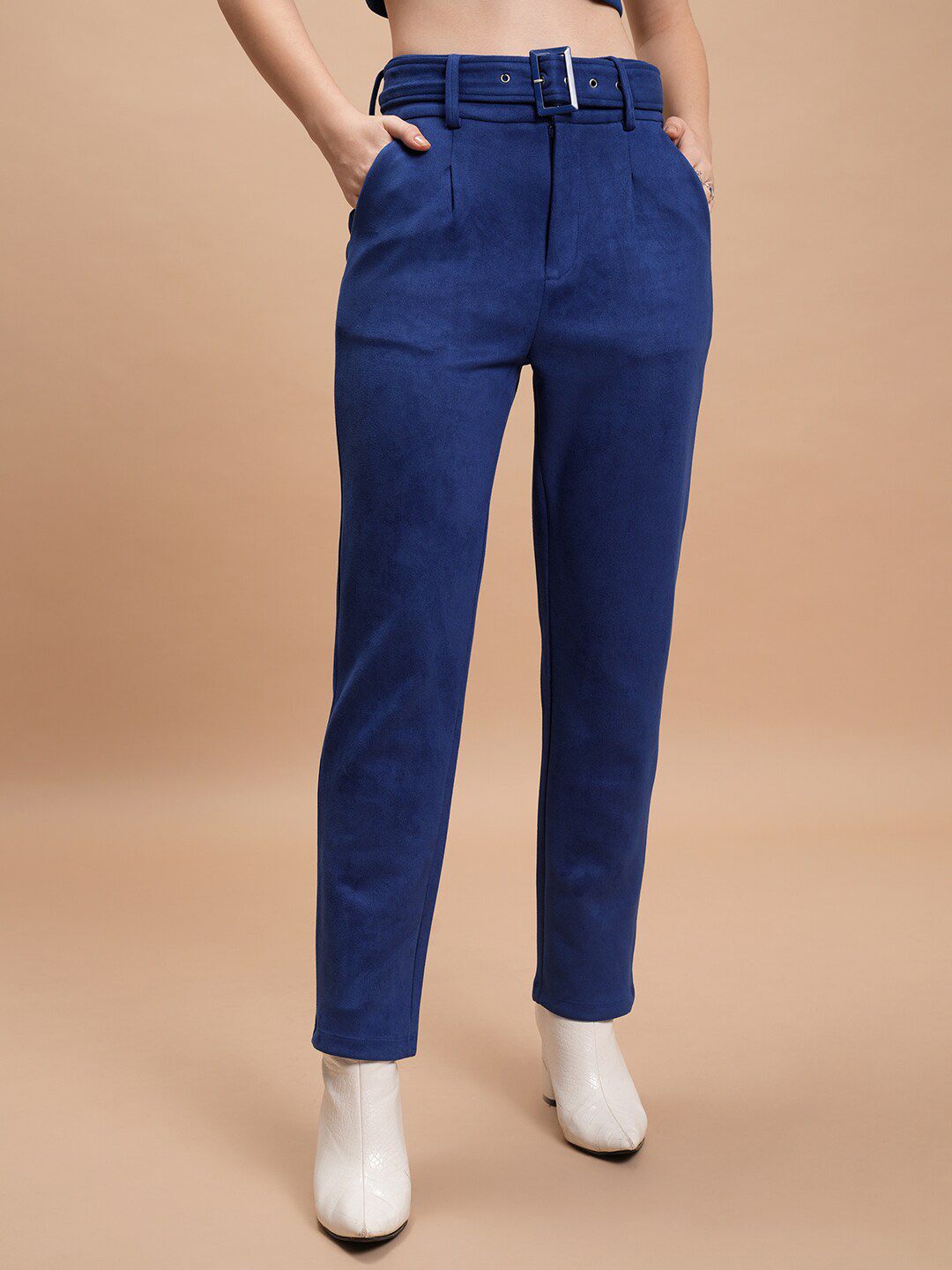 Tokyo Talkies Crop Top With Blazer And Trousers