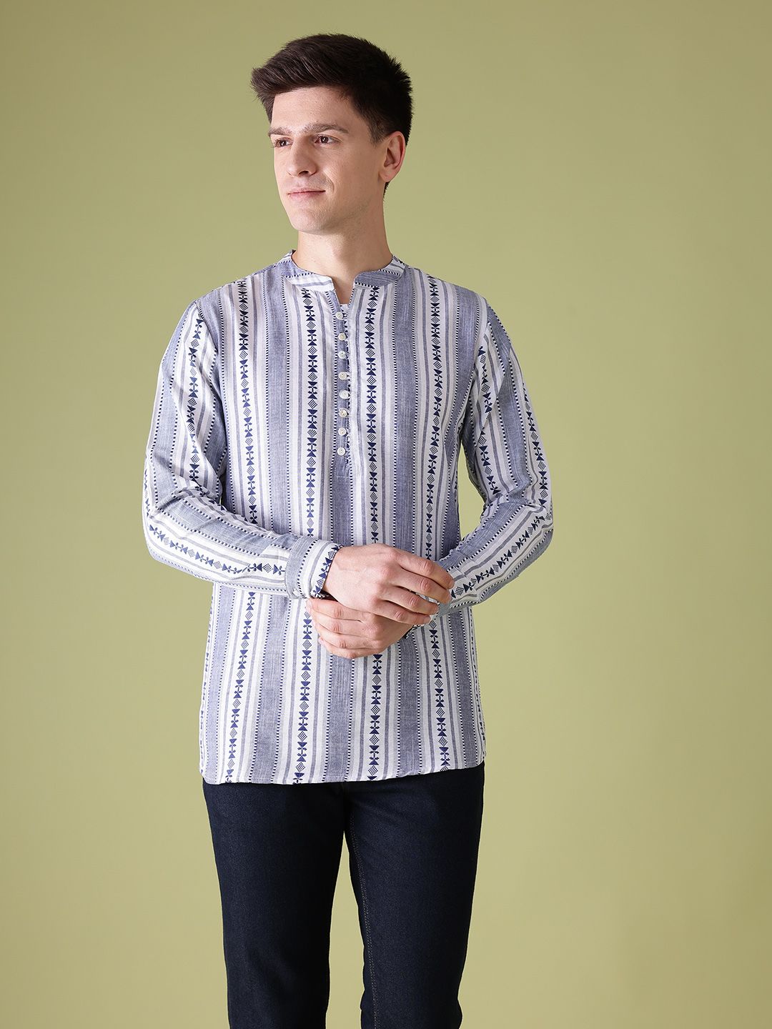 Anouk Woven Design Geometric Kurta