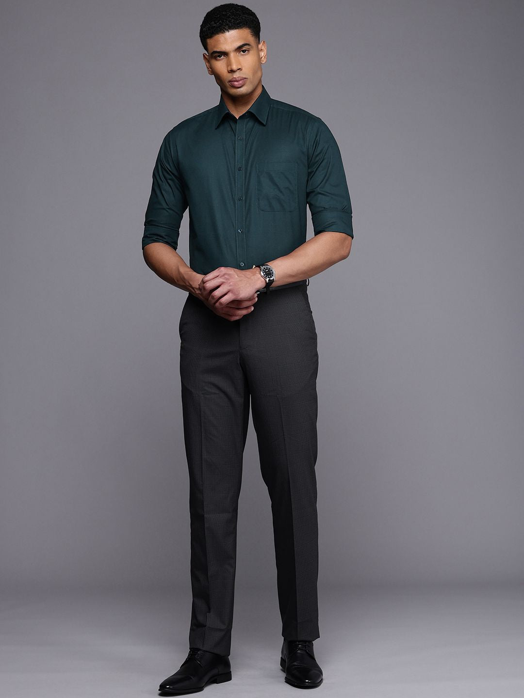 Raymond Pure Cotton Standard Slim Fit Otmal Shirt