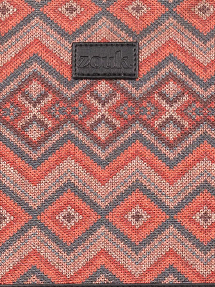 ZOUK  Women Chevron Printed Vegan Leather Backpack-Up to 16 inch