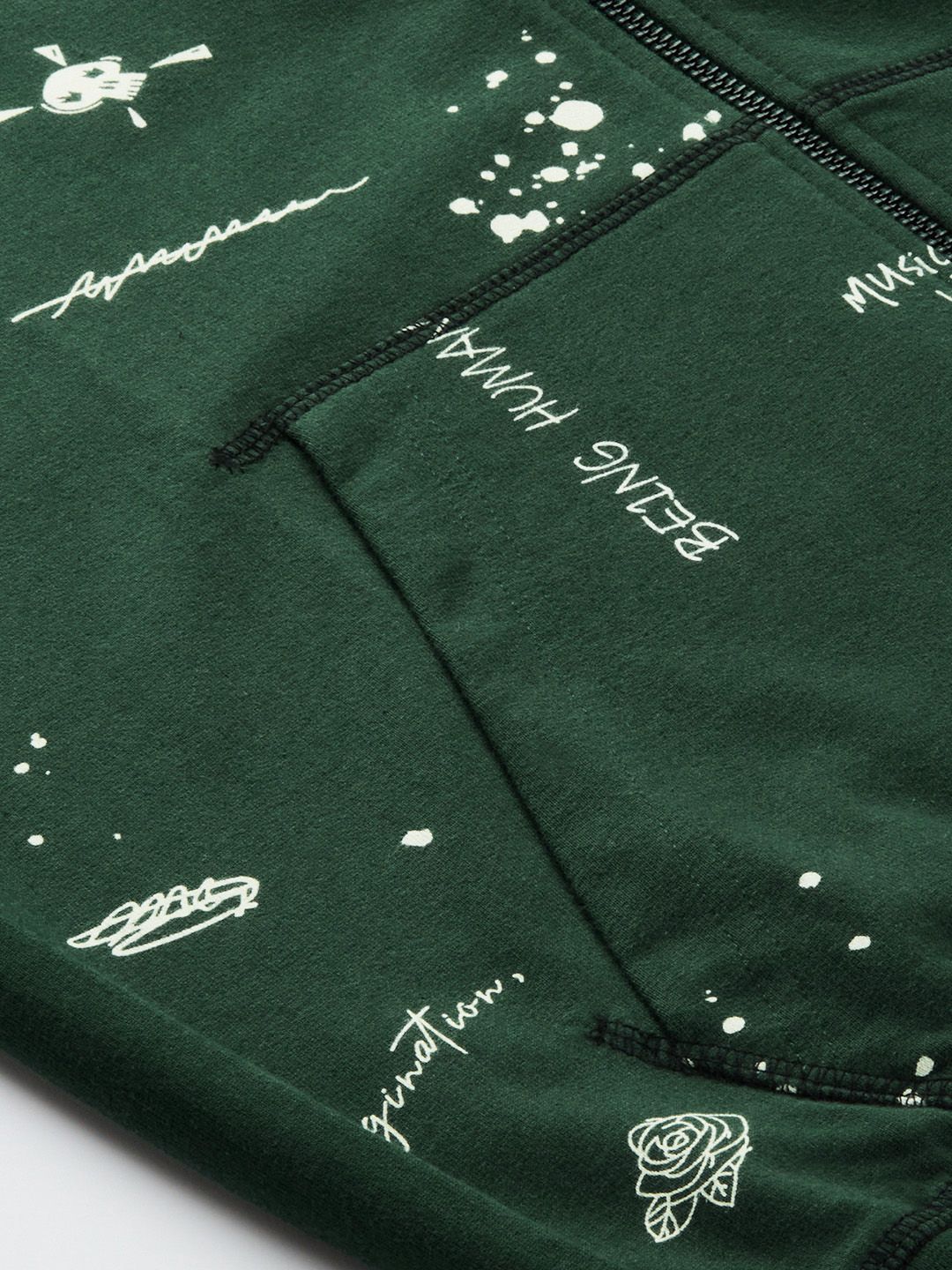 Being Human Men Graphic Printed Hooded Front-Open Sweatshirt