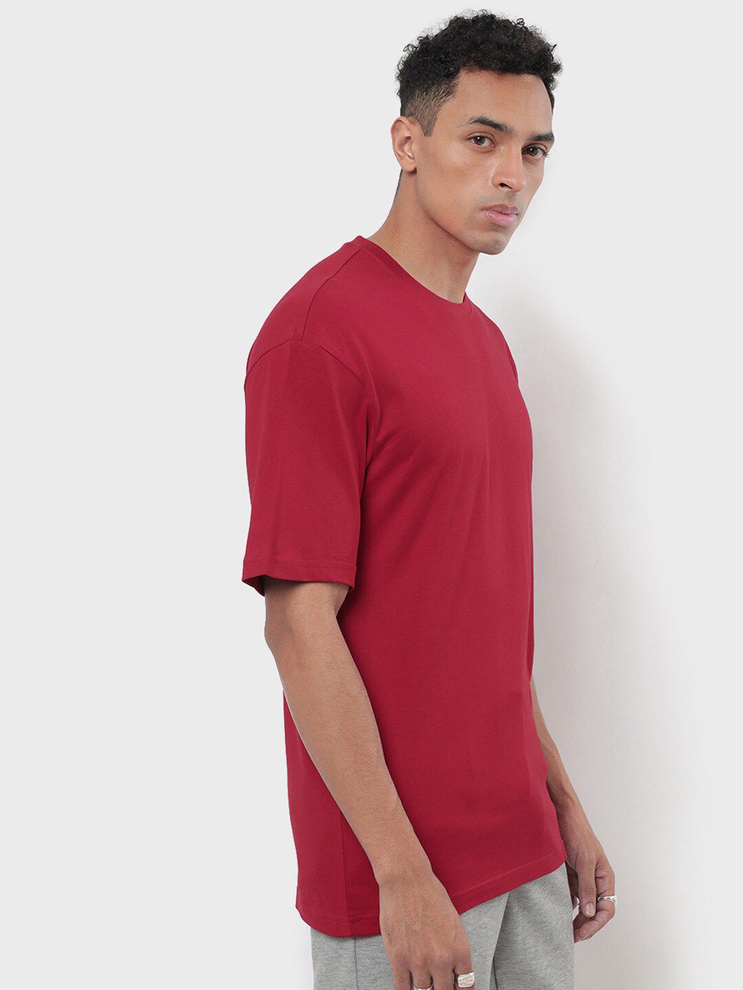 Bewakoof Men Red Oversized T-shirt
