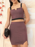 DressBerry Street Savvy Crop Top with Mini Skirt Co-Ords