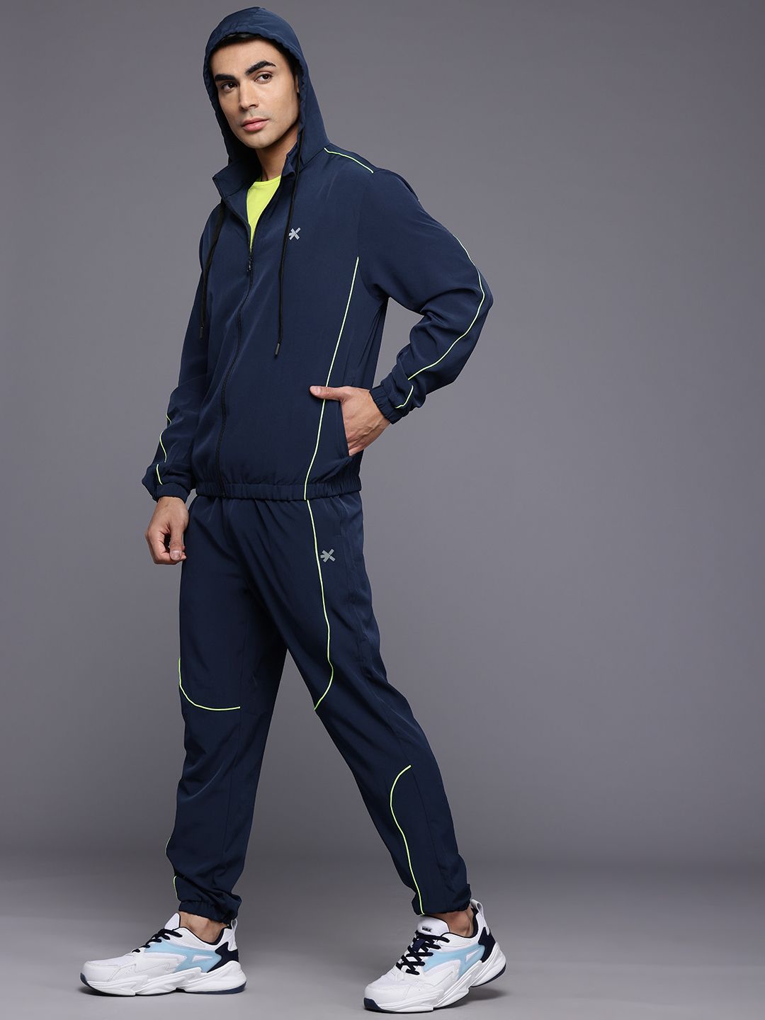 HRX by Hrithik Roshan Rapid-Dry Hooded Training Tracksuit