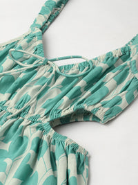 DressBerry Earthy Elegance Waist Cut-Out A-Line Dress