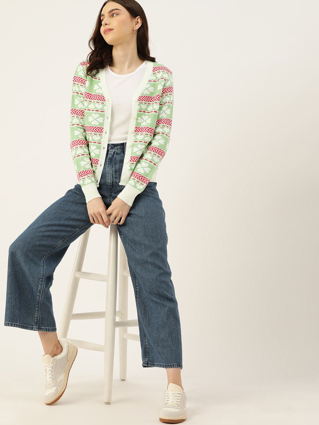 DressBerry Acrylic Fair Isle Cardigan