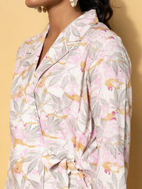 Libas Floral Printed Coat With Palazzo Co-Ords