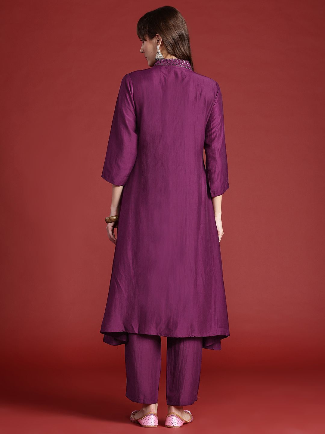 Indo Era Embroidered Panelled Sequinned Kurta with Trousers