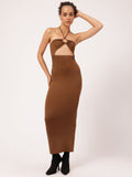 Haltered Icon Daring Cut-Out Bodycon Maxi Dress
