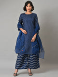 W Festive Bandhani Print Silk Kurta With Palazzos & Dupatta