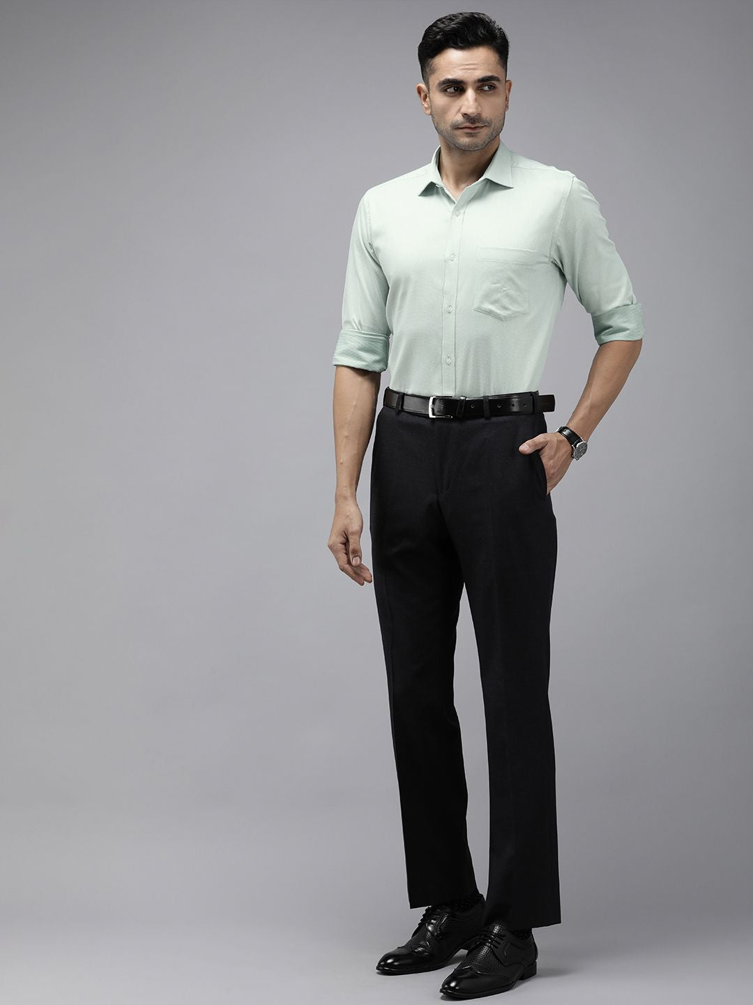 Park Avenue Pure Cotton Self Design Slim Fit Textured Formal Shirt