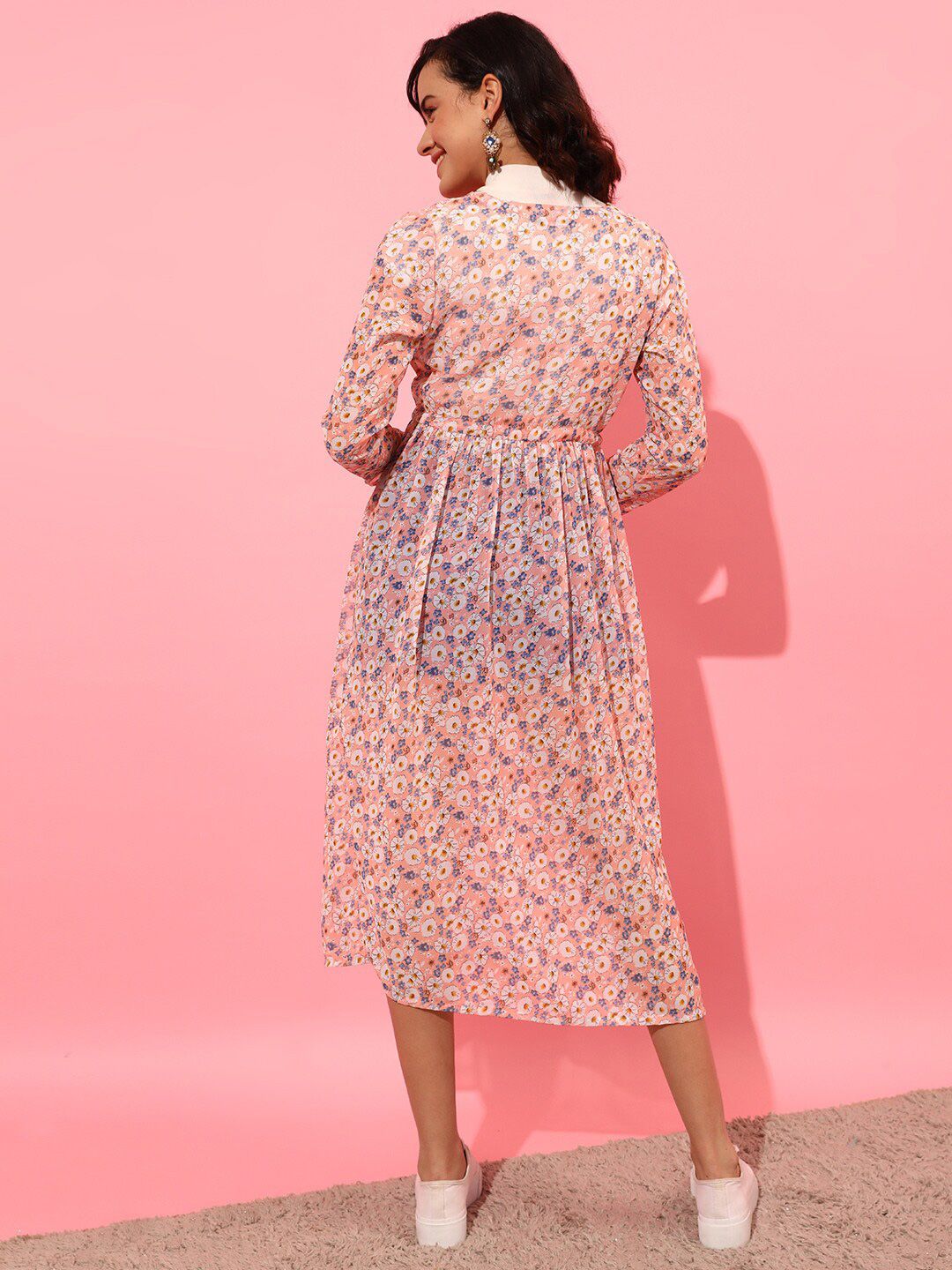 STREET 9 Women Printed Longline Tie-Up Shrug