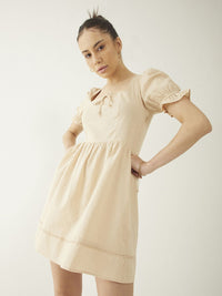 DressBerry Vintage Vibes Lace Inserts Fit & Flare Mini Dress