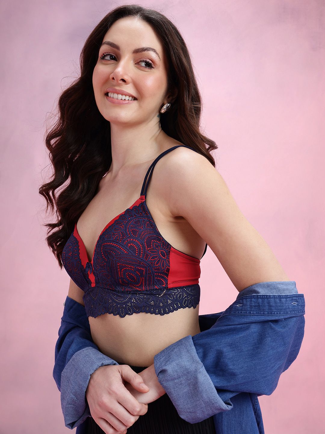 DressBerry Floral Full Coverage Lightly Padded Bralette Bra DRM-DB-MK27A