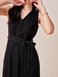 AND Solid Belted Shirt Dress
