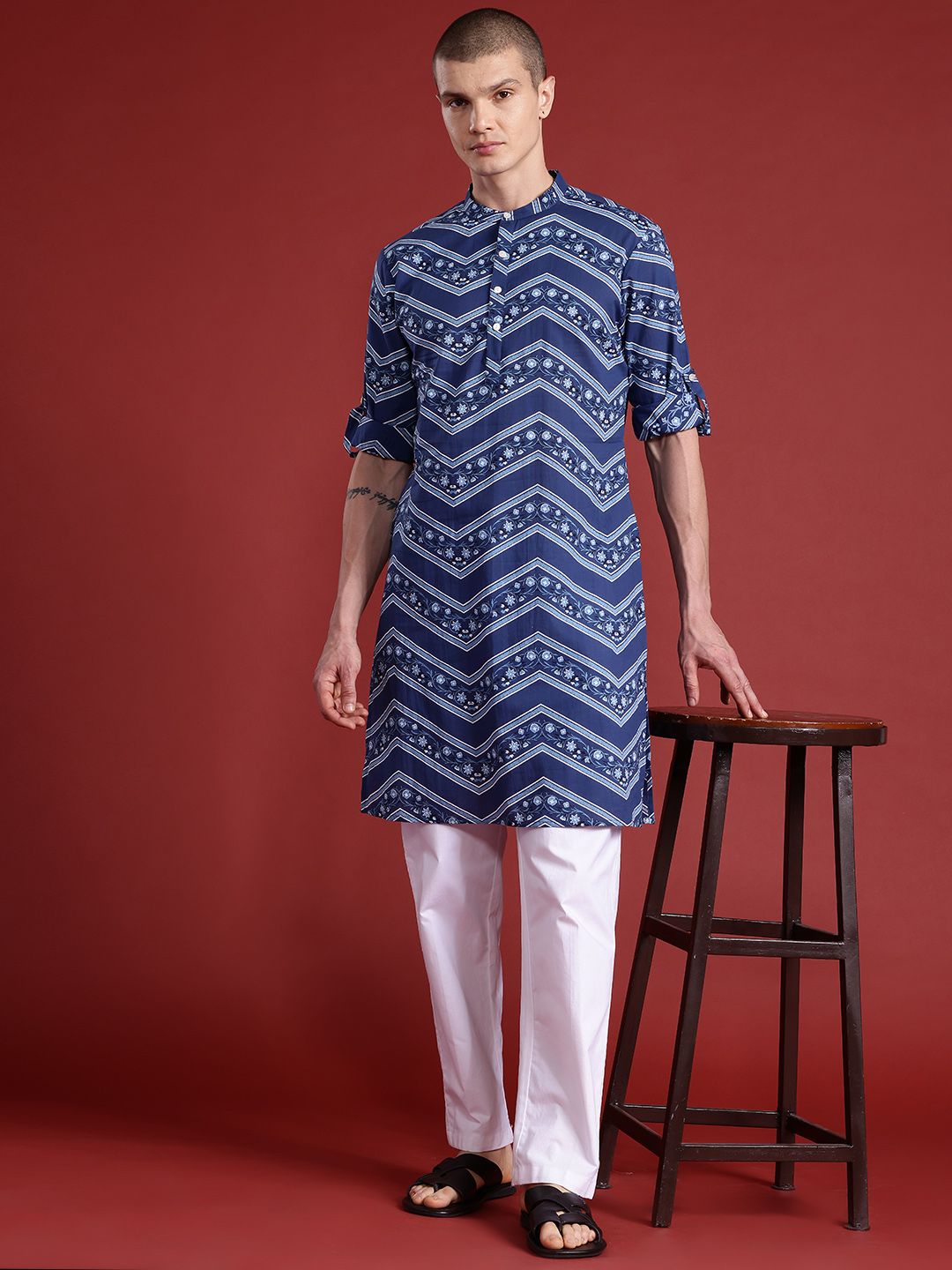 Anouk Pure Cotton Geometric Printed Kurta