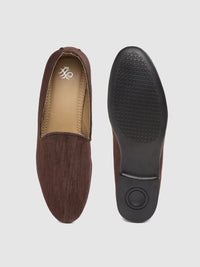House of Pataudi Men Coffee Brown Solid Loafers