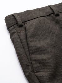 Raymond Men Self Design Textured Slim Fit Formal Trousers